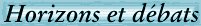 Horizons et D&eacute;bats